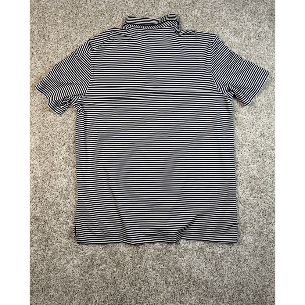 Vineyard Vines Performance Golf Polo L Blue White Stripe Whale Logo Men's - Picture 6 of 8